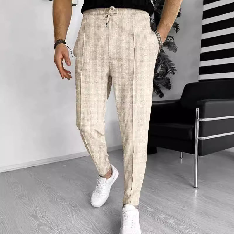 Men's elegant chino pants with modern cut and elastic waistband Lisslune