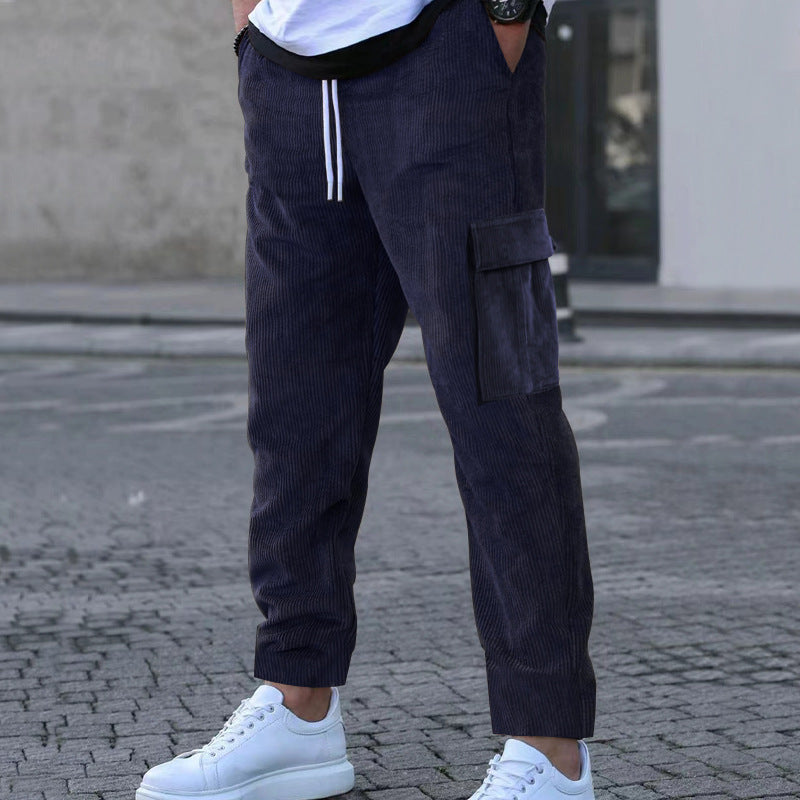 Men's comfortable cargo pants with elastic waistband Lisslune