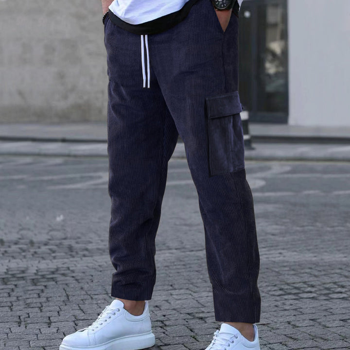 Men's comfortable cargo pants with elastic waistband Lisslune