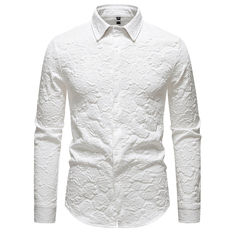 Men's long sleeve shirt with textured design Lisslune