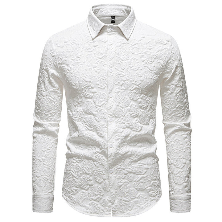 Men's long sleeve shirt with textured design Lisslune