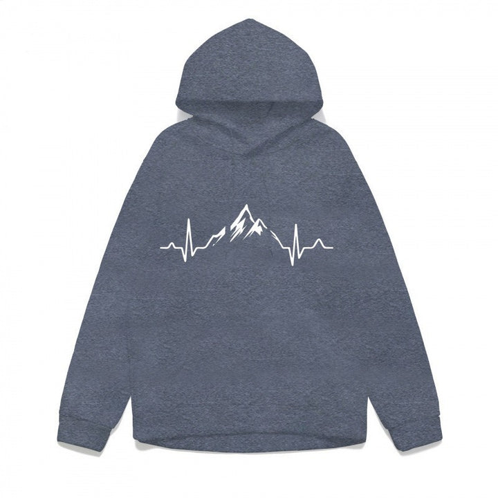 Women's hoodie with stylish mountain motif and high-quality cotton Lisslune