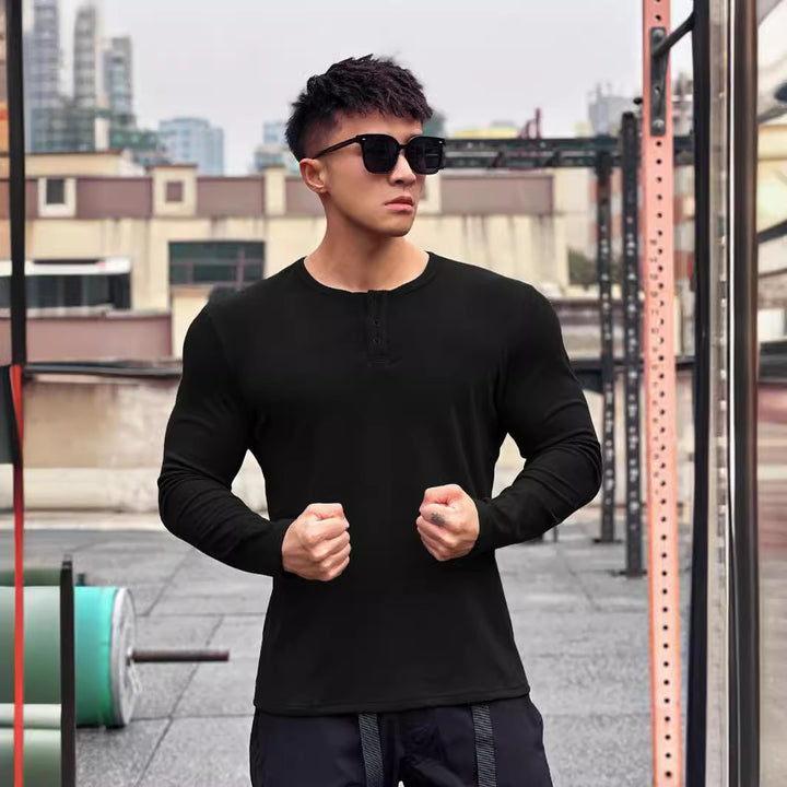 Men's stylish long-sleeve shirt with modern button closure Lisslune