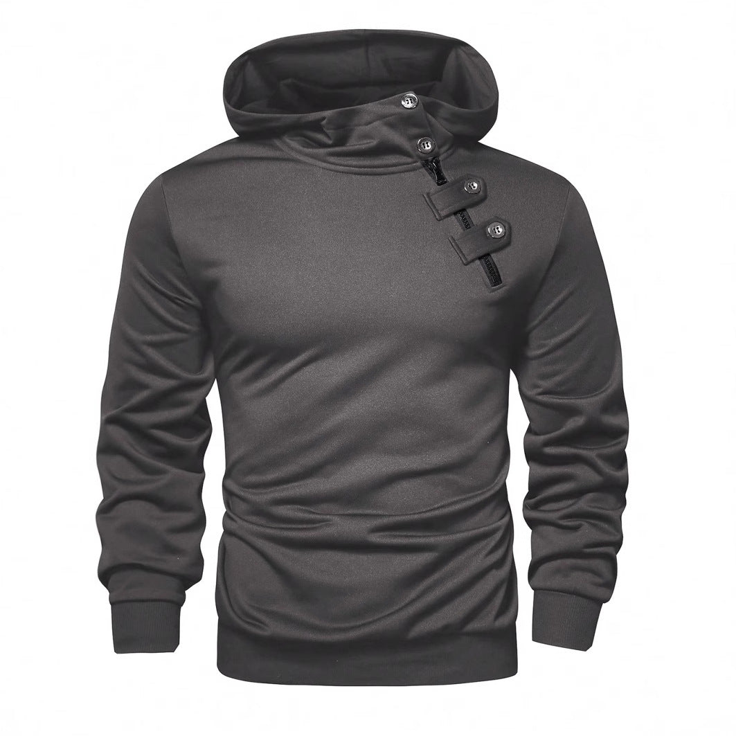 Men's Stylish Hoodie with Asymmetrical Zipper Lisslune