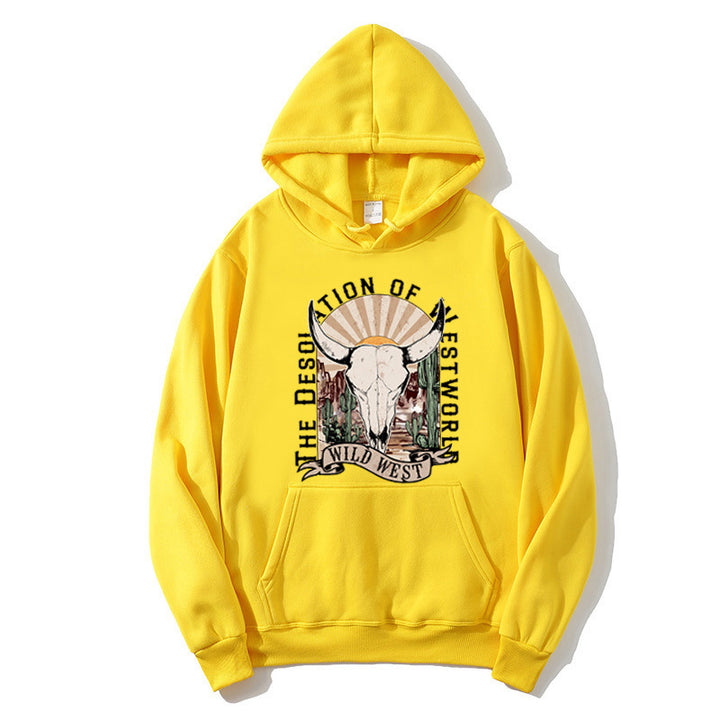 Ladies hoodie with nostalgic Wild West design Lisslune