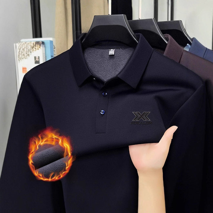 Men's Long Sleeve Polo Shirt made of thermal insulating material Lisslune