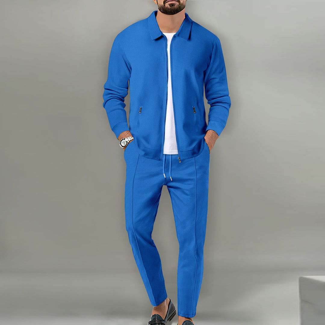 Men's stylish leisure suit made of breathable fabric with textured design Lisslune