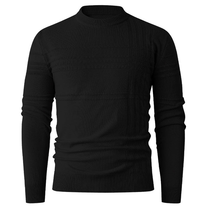 Men's sweater with textured pattern and round neckline Lisslune