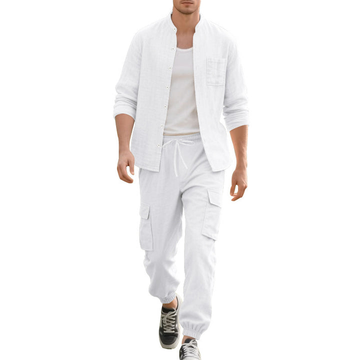 Men's casual cargo pants with elastic waistband and practical side pockets Lisslune