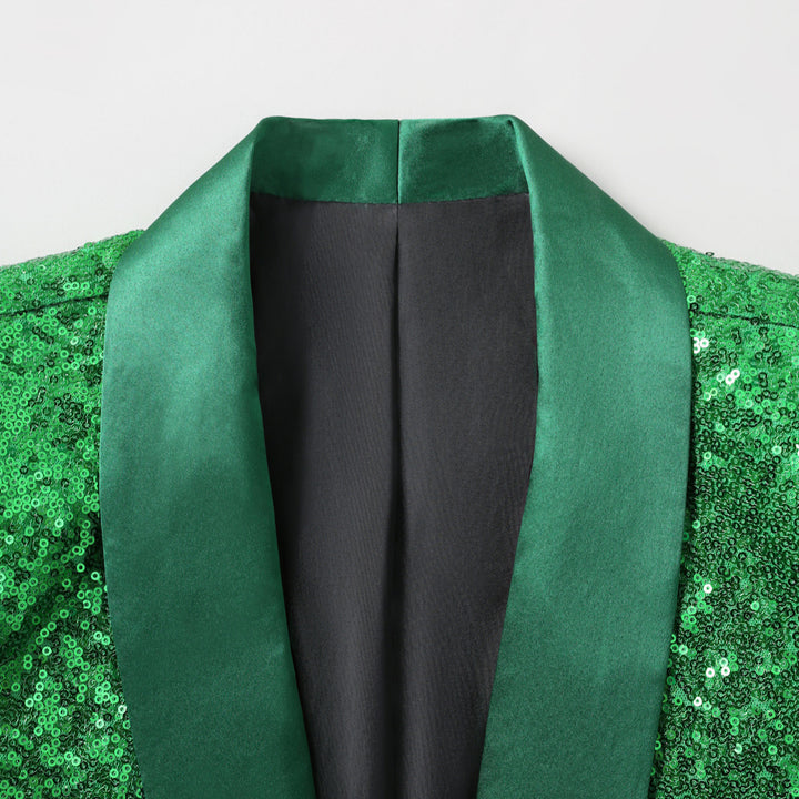Men's elegant glittering blazer with satin collar section Lisslune