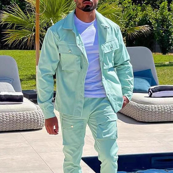 Men's Cargo Pants and Jacket Set Lisslune