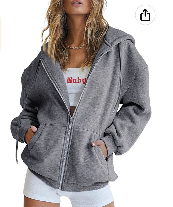 Women's hooded jacket with an oversized fit and practical pockets Lisslune