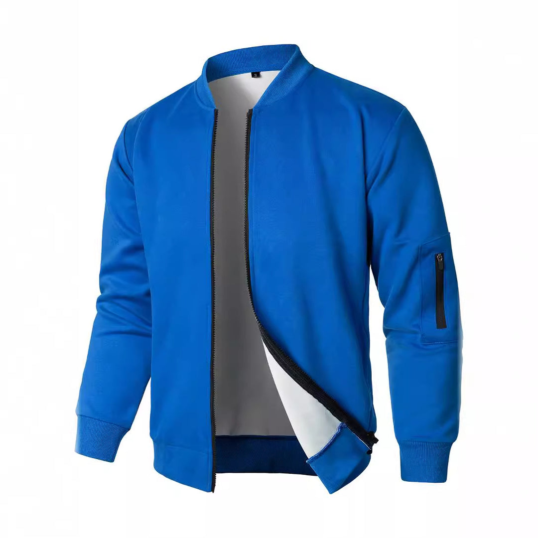 Men's Sporty Bomber Jacket with Innovative Zipper Lisslune