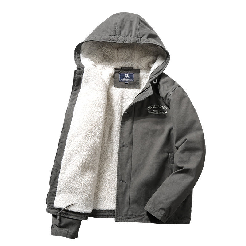 Men's warm fleece jacket with hood and insulating inner lining Lisslune