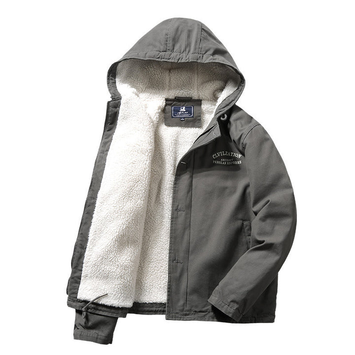 Men's warm fleece jacket with hood and insulating inner lining Lisslune