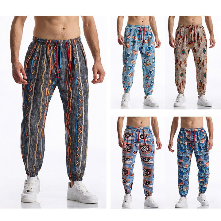 Men's casual sweatpants with trendy pattern Lisslune