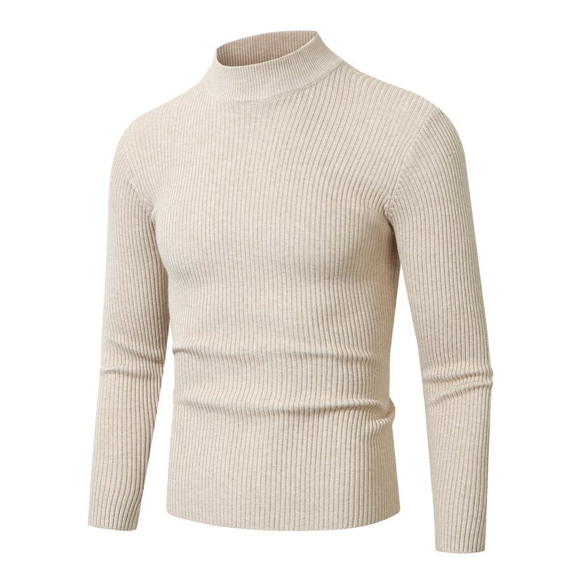 Men's turtleneck sweater made of high-quality ribbed structure Lisslune