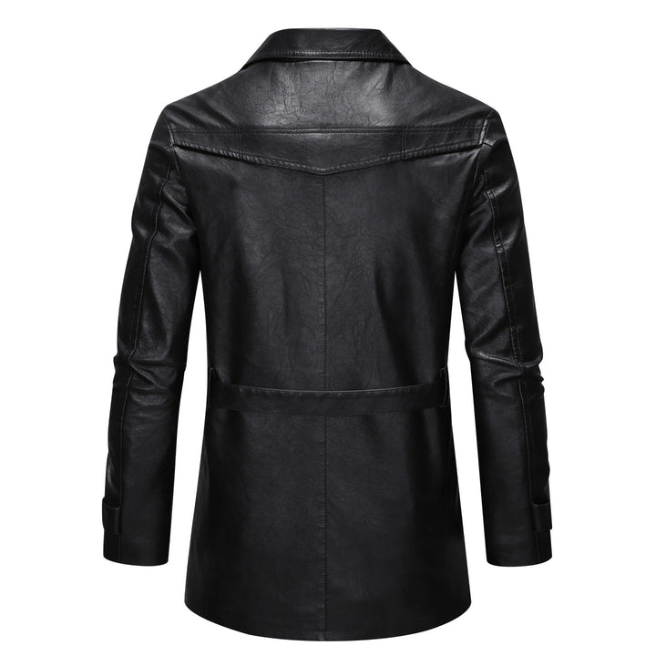 Men's Synthetic Leather Trench Coat Lisslune