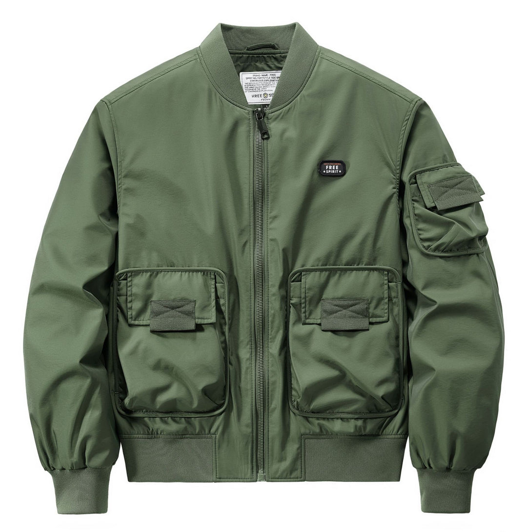 Men's Bomber Jacket with Multifunctional Pockets Lisslune