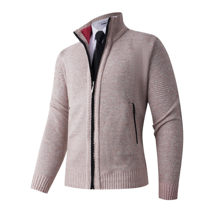 Men's stylish cardigan with high collar and practical pockets Lisslune