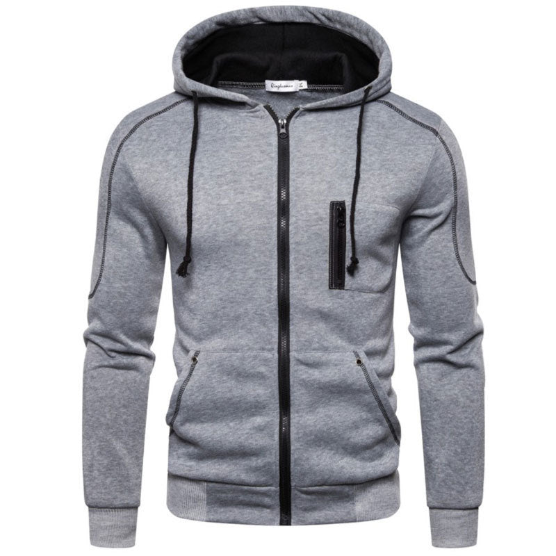 Men's Sporty Hoodie with Innovative Zipper and Practical Pockets Lisslune