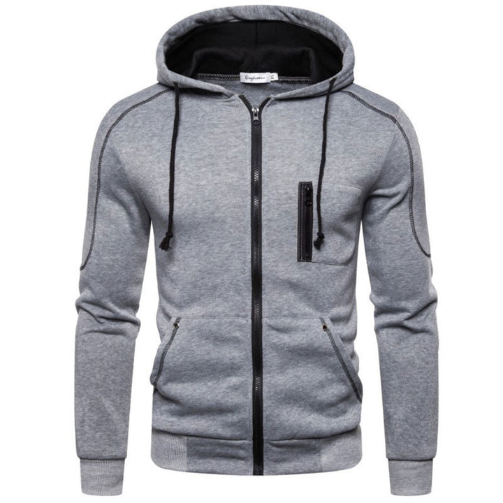 Men's Sporty Hoodie with Innovative Zipper and Practical Pockets Lisslune
