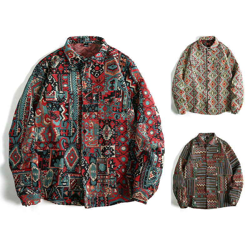 Men's patterned shirt in urban patchwork style Lisslune