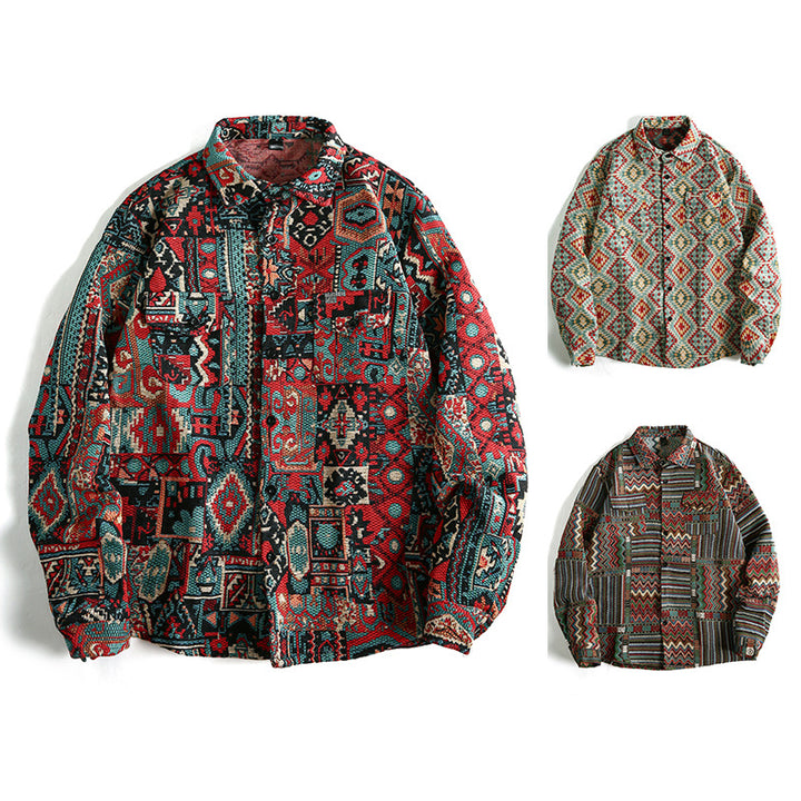 Men's patterned shirt in urban patchwork style Lisslune