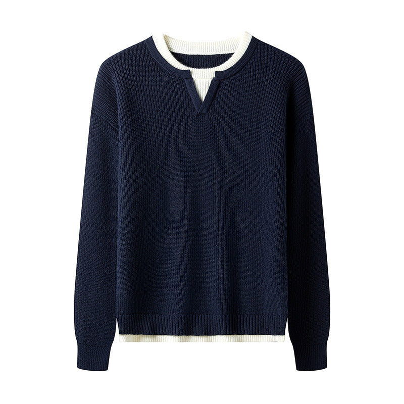 Men's Elegant Pullover with V-Neck Lisslune