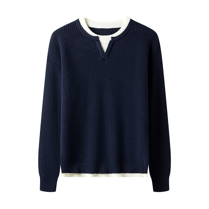 Men's Elegant Pullover with V-Neck Lisslune