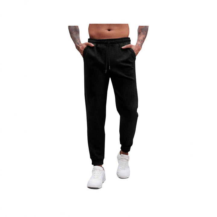 Men's Comfortable Sweatpants with Textured Design and Elastic Waistband Lisslune