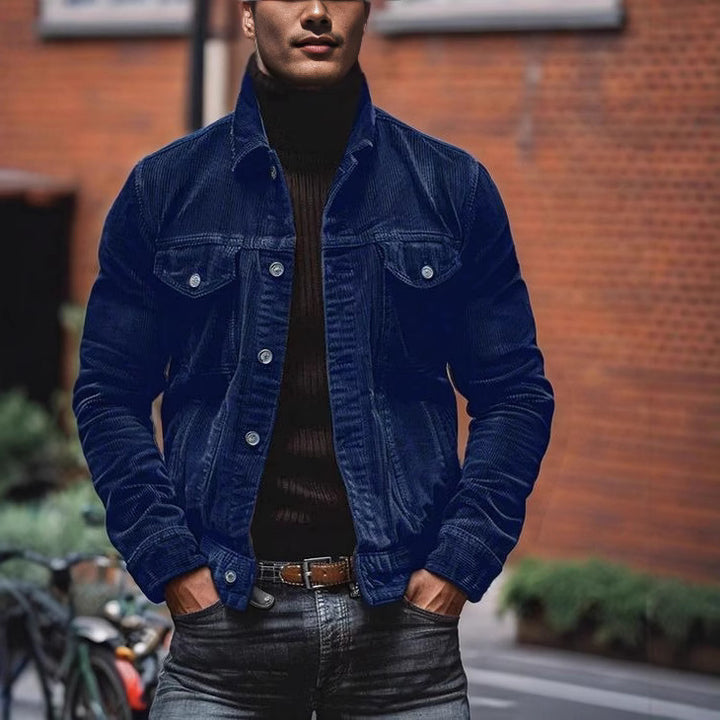 Men's cord jacket with classic cut and practical chest pockets Lisslune