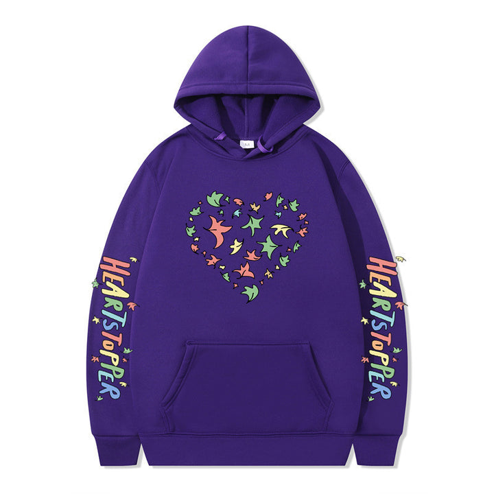 Women's hoodie with creative heart and leaf design Lisslune