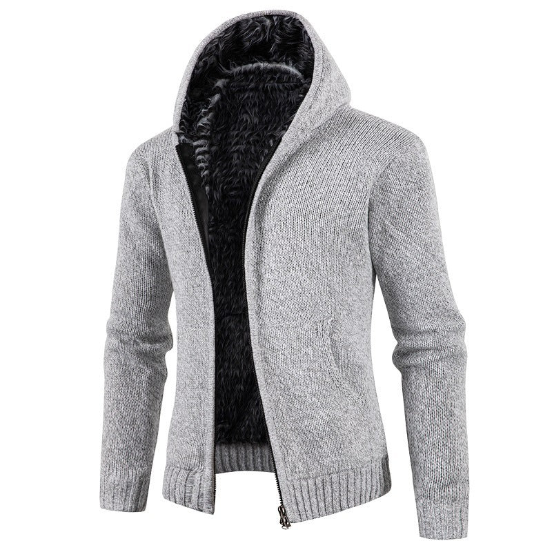 Men's hooded cardigan with soft inner lining Lisslune