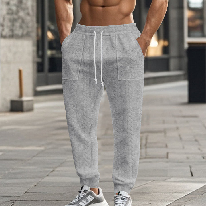 Men's sweatpants with textured pattern and practical pockets Lisslune