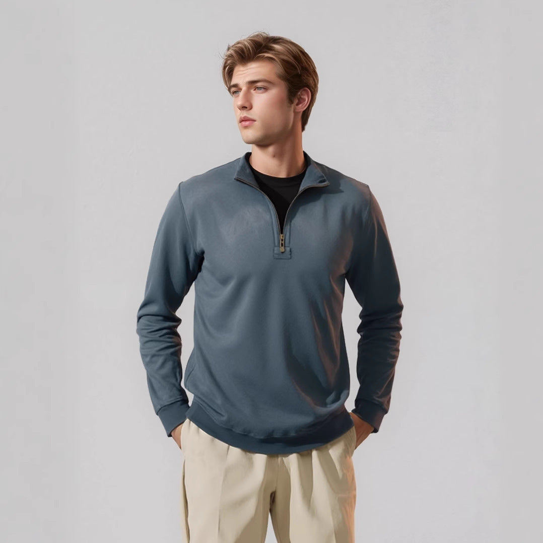 Men's sporty pullover with half zipper Lisslune