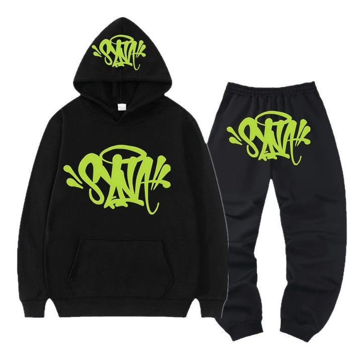 Ladies hoodie and jogger set with creative graffiti design Lisslune