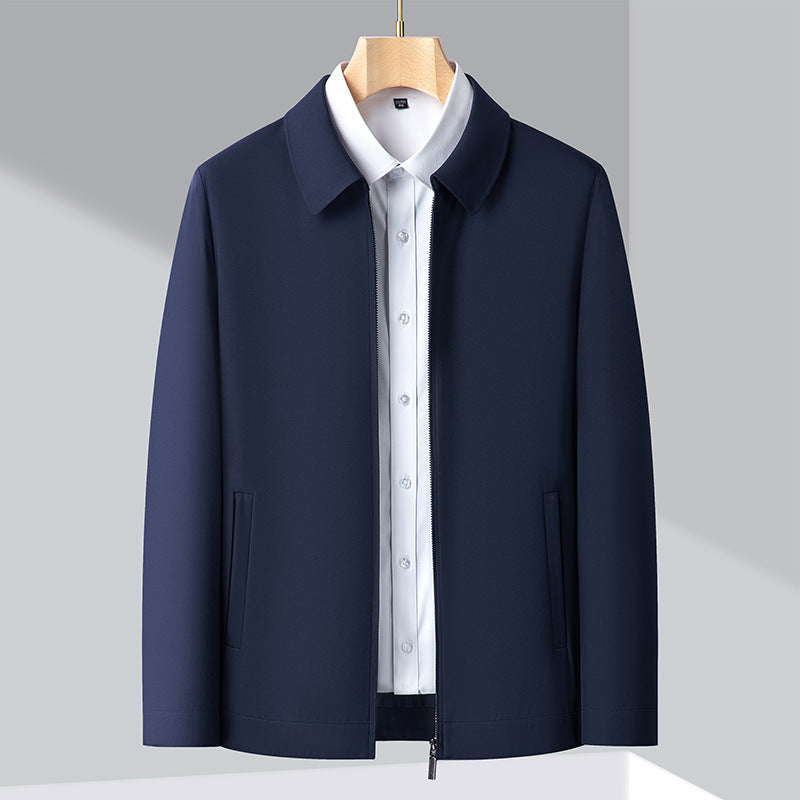 Men's Elegant Transitional Jacket with Modern Stand-Up Collar Lisslune