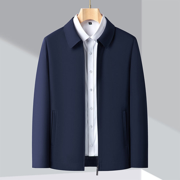 Men's Elegant Transitional Jacket with Modern Stand-Up Collar Lisslune