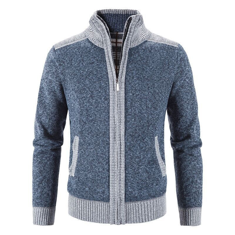 Men's cardigan with fashionable zipper and high collar Lisslune