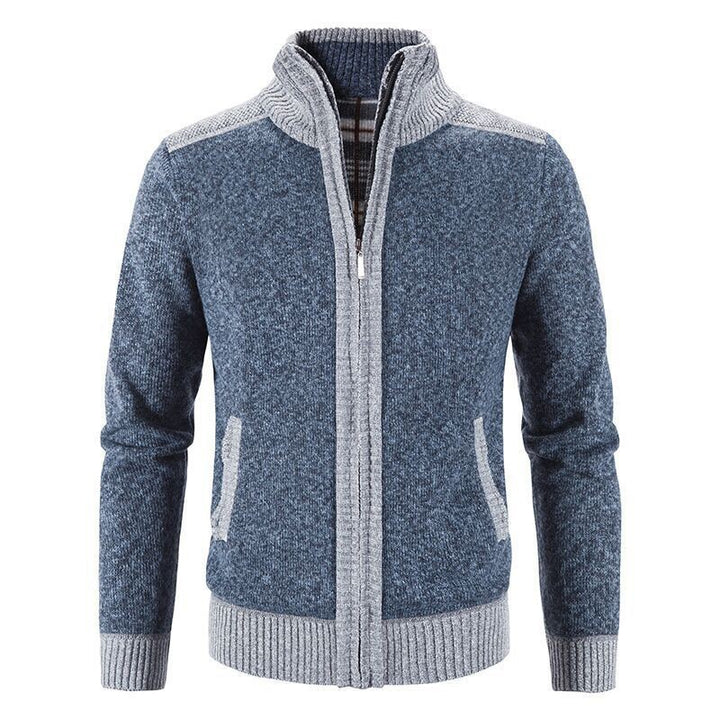 Men's cardigan with fashionable zipper and high collar Lisslune
