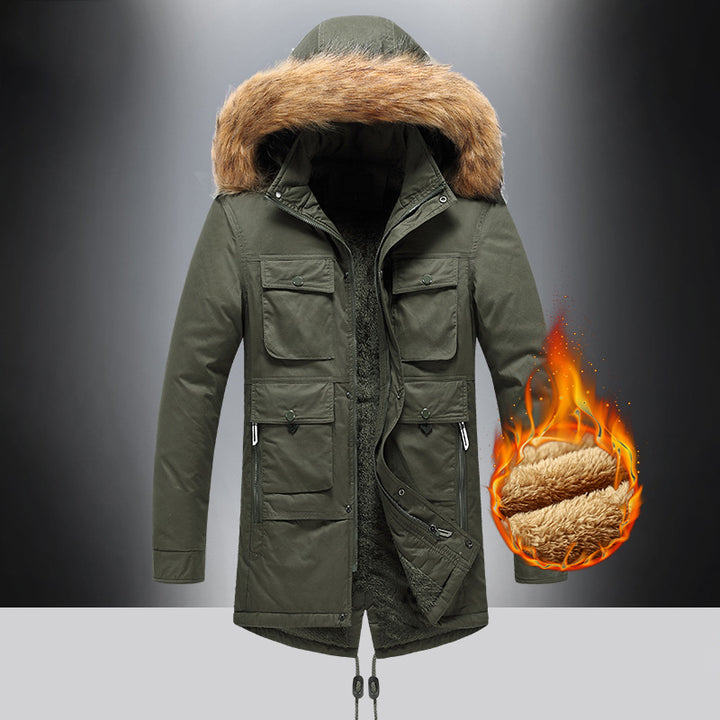 Men's Multilayered Parka Jacket with Insulating Fleece Lining Lisslune