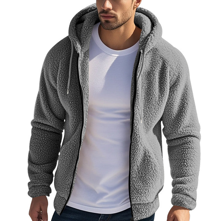 Men's fleece hoodie with kangaroo pocket and practical zip Lisslune