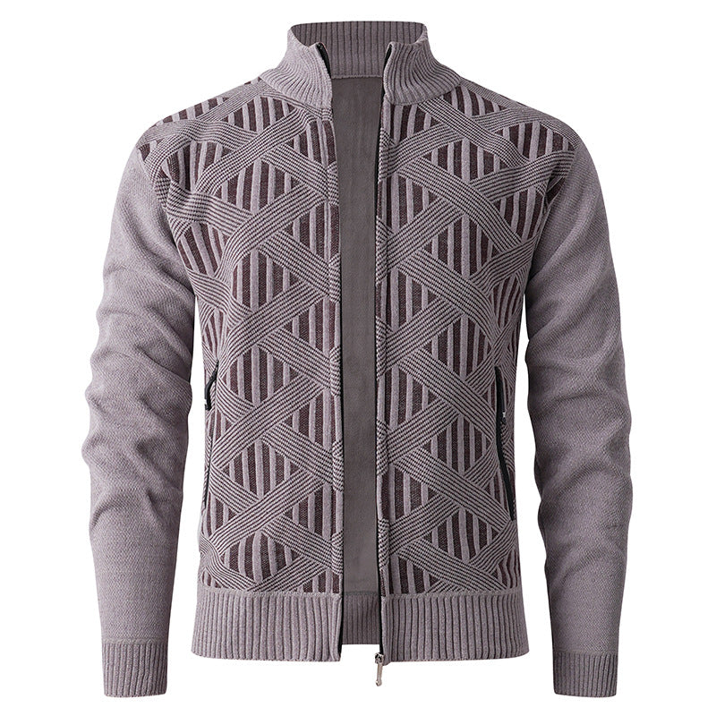 Men's cardigan with textured pattern and high collar Lisslune