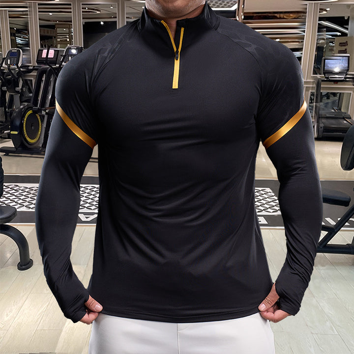 Men's breathable functional top with half zipper Lisslune