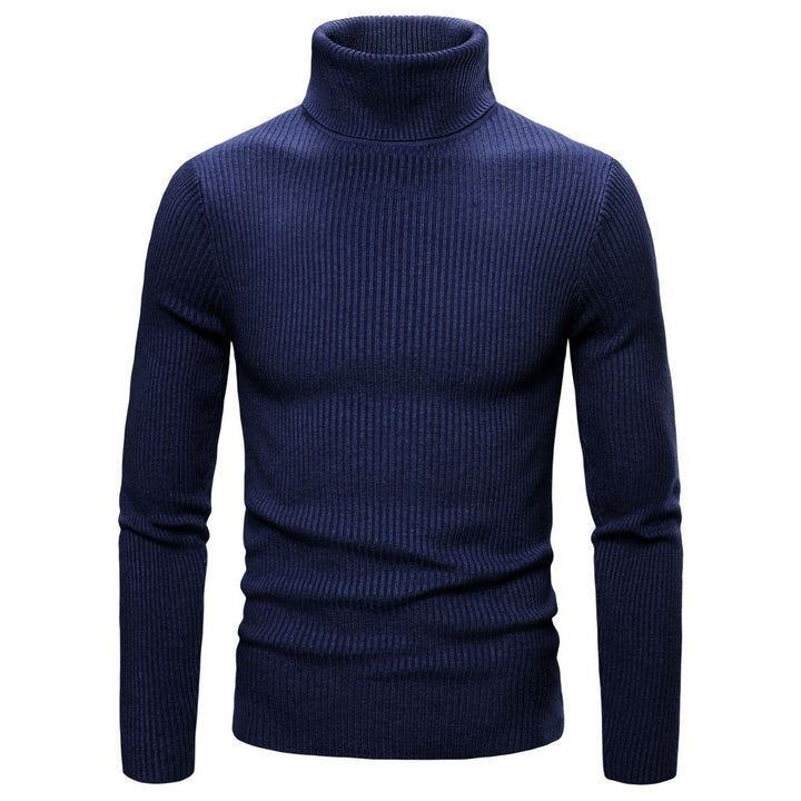 Men's turtleneck sweater made of soft knitted fabric with ribbed structure Lisslune
