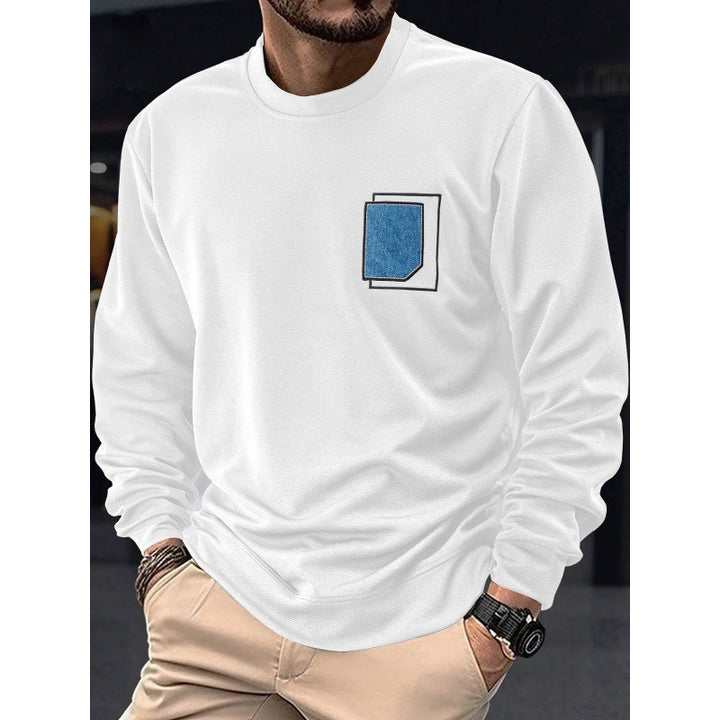 Men's casual crew neck sweater with trendy pocket Lisslune