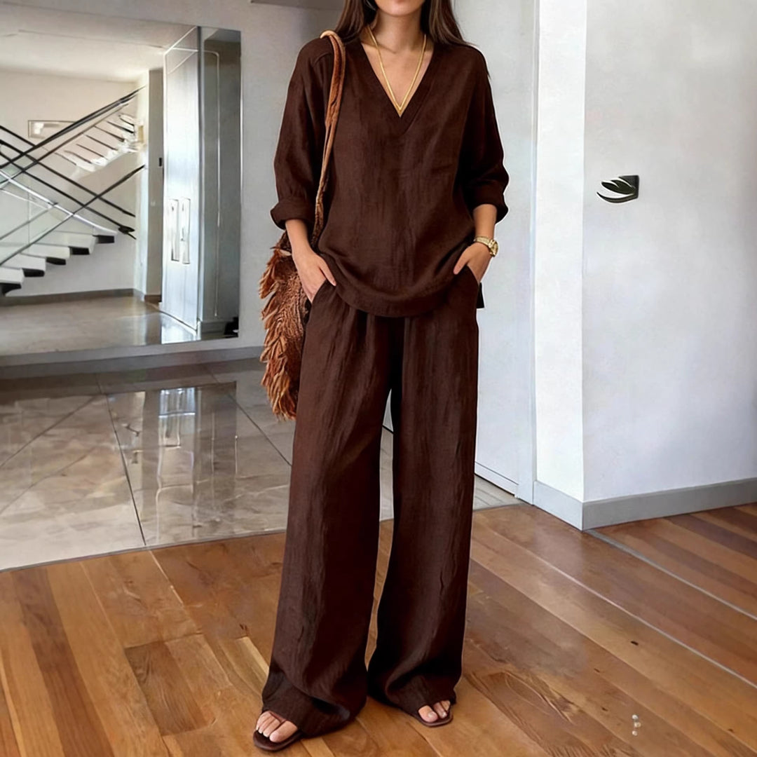 Damen Bequeme Leinen-Hose mit lässigem Schnitt und praktischen Taschen Lisslune
