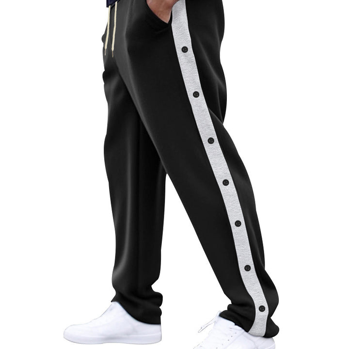 Men's sporty training pants with button design and elastic waistband Lisslune