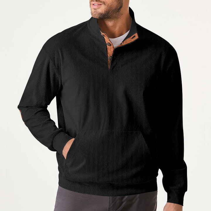 Men's high-performance sweatshirt with stand-up collar and practical kangaroo pocket Lisslune